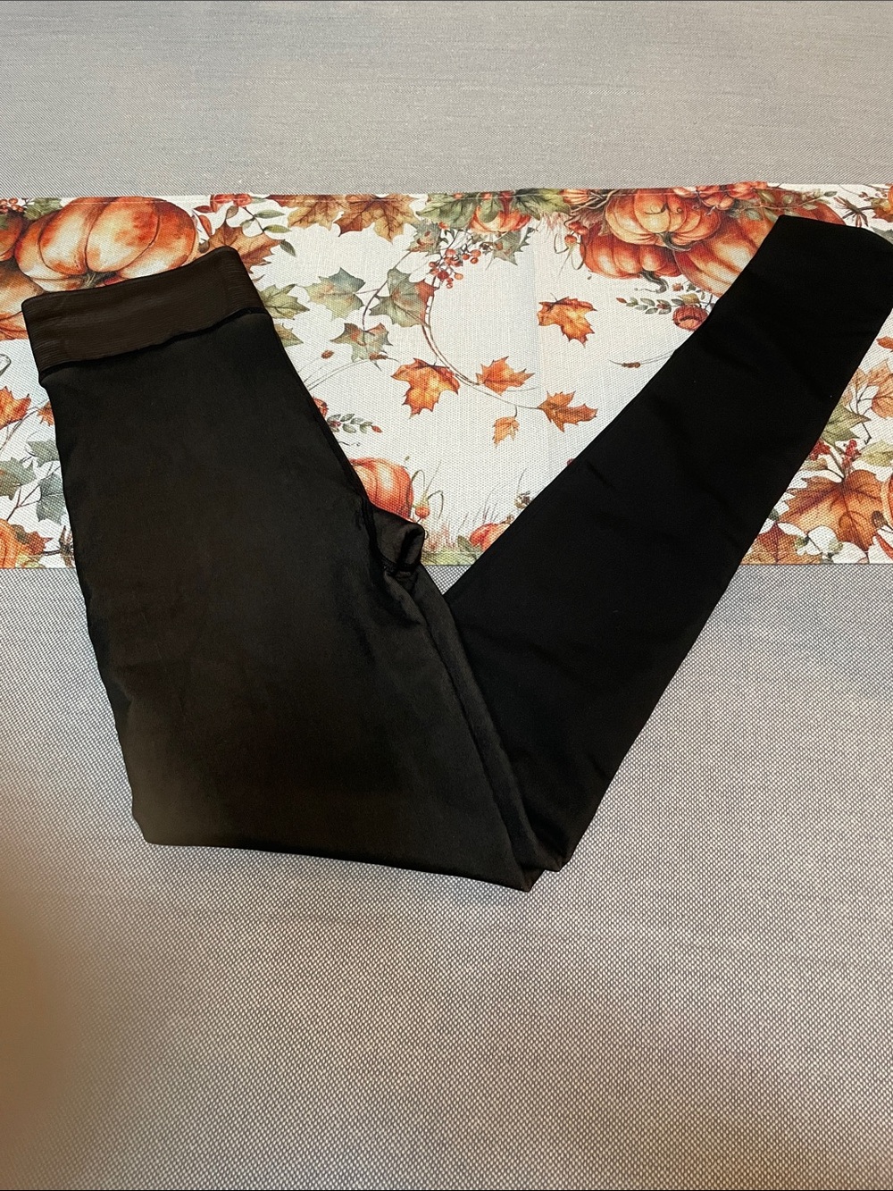 Fleece Lined Black Pantyhose, M